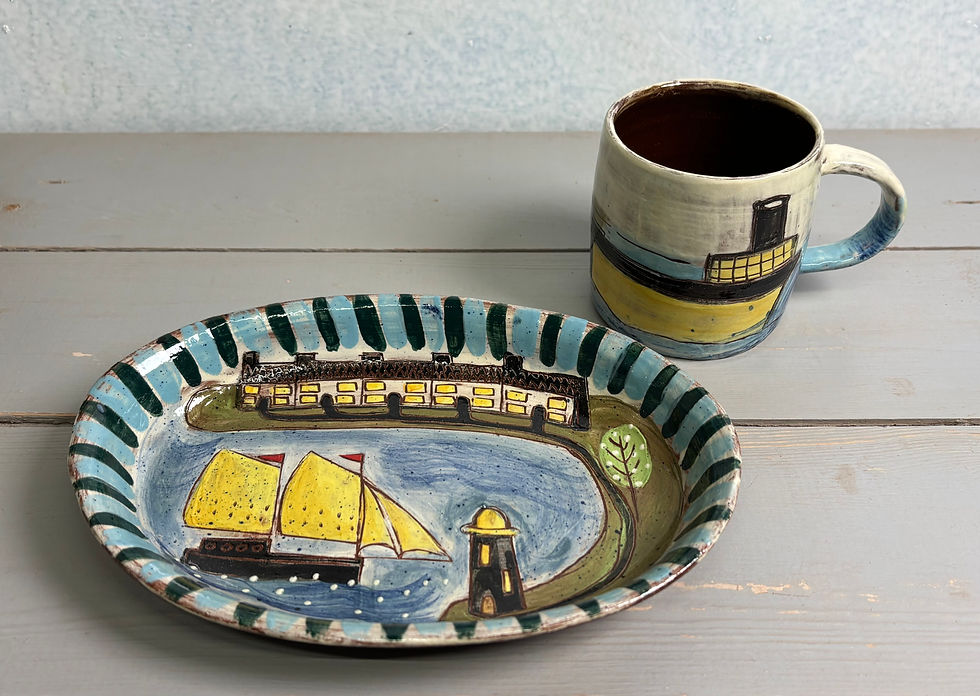 Thumbnail: Stripy Bay Oval Dish