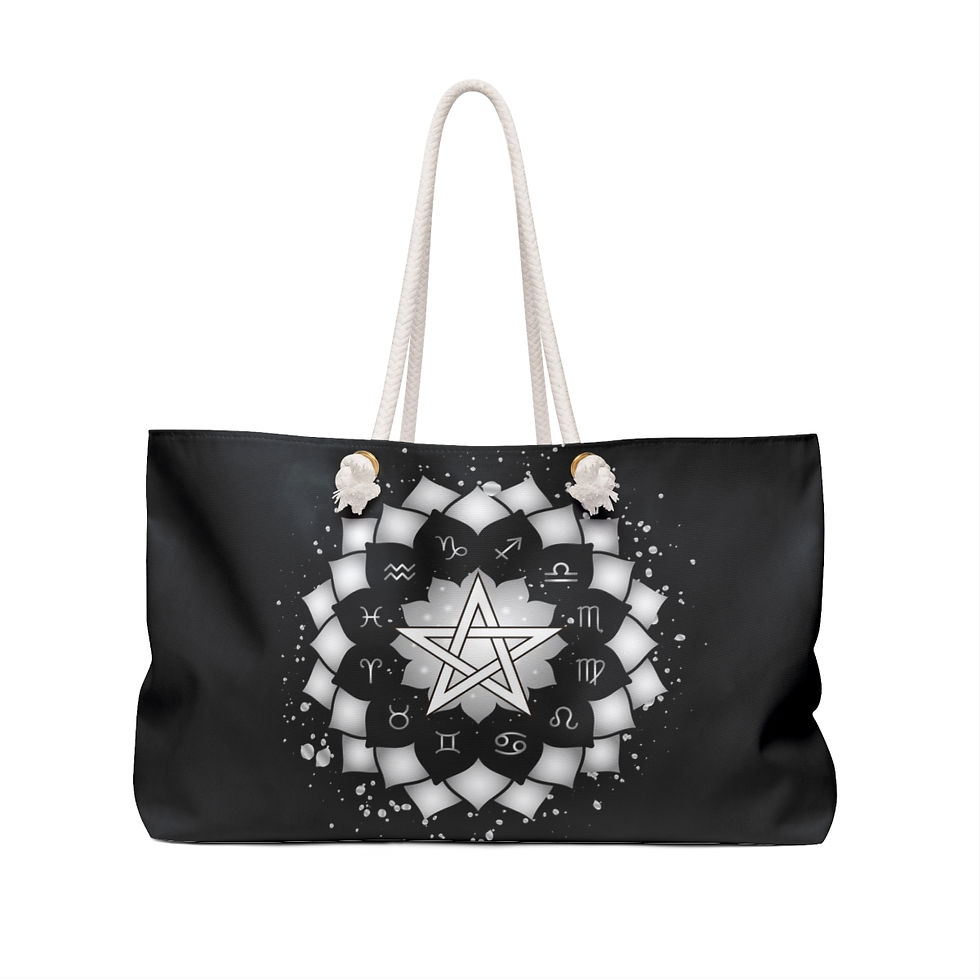 Thumbnail: Pentagram Astrology Zodiac Circle Weekender Bag