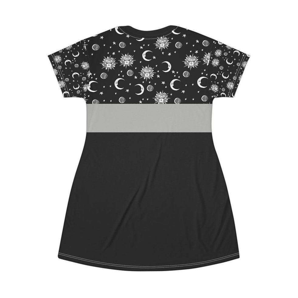 Thumbnail: Sun Moon Stars Print T-Shirt Dress