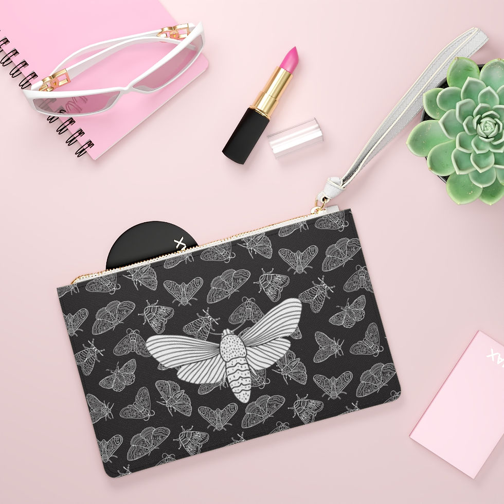 Thumbnail: Moth Print Vegan Leather Clutch Bag