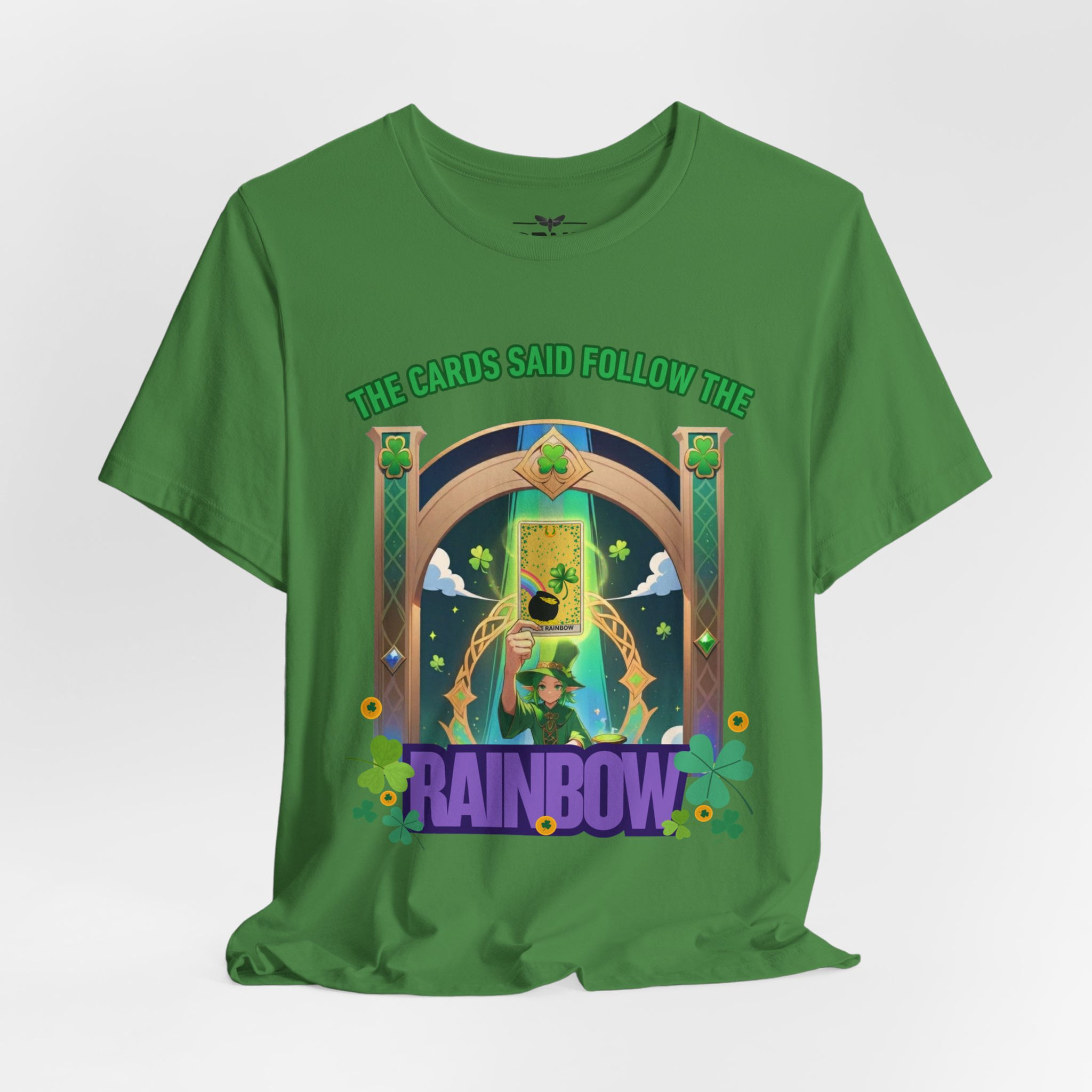 Follow The Rainbow Tarot Leprechaun Shirt | Funny Irish Tarot Reader T-Shirt