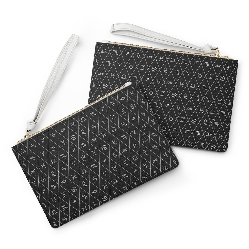 Thumbnail: Zodiac Diamond Vegan Leather Clutch Bag