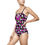 Thumbnail: Women's One-piece Swimsuit | Black Skulls Pink Roses