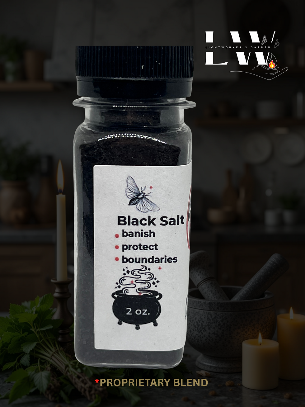 Thumbnail: black salt, banishing salt, protection salt, warding powder, witchcraft supplies, banish negativity, evil eye protection