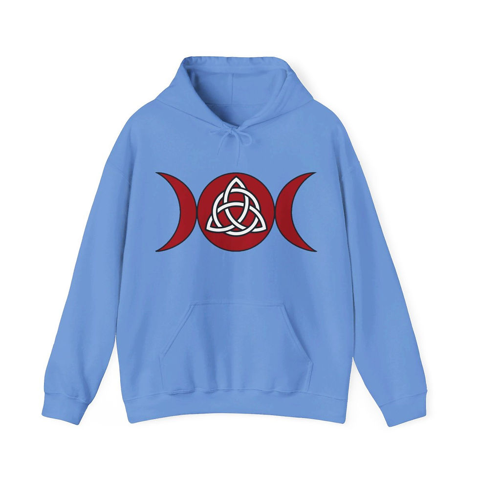 Thumbnail: Unisex Heavy Blend™ Hooded Triple Moon Goddess Triquetra Sweatshirt