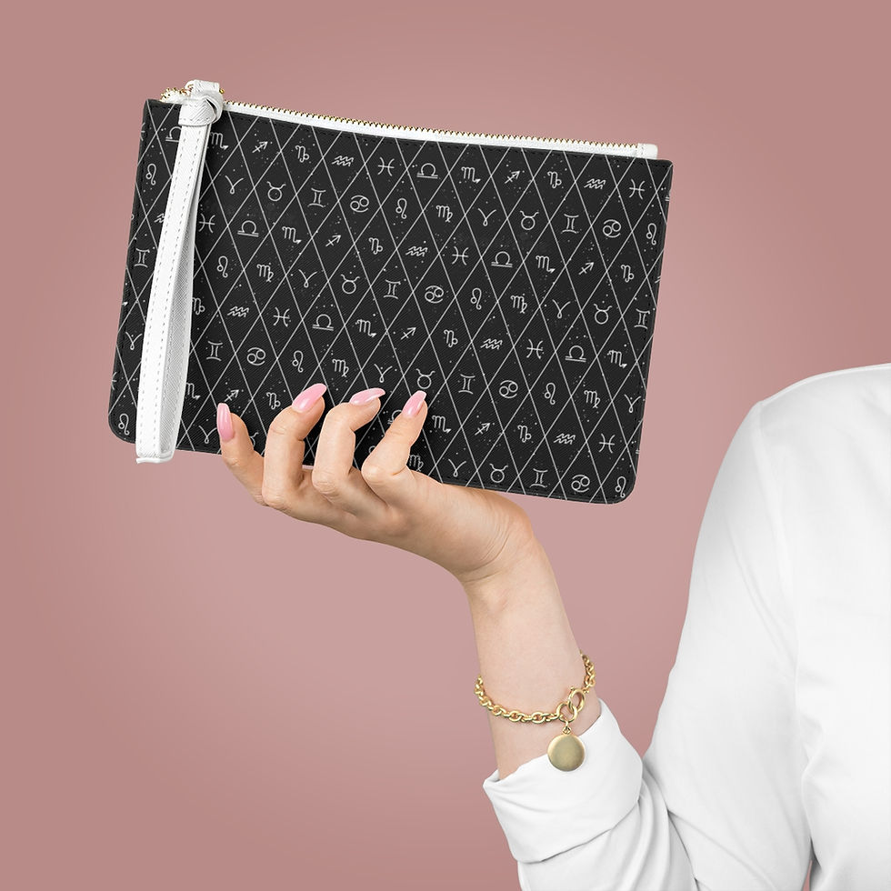 Thumbnail: Zodiac Diamond Vegan Leather Clutch Bag