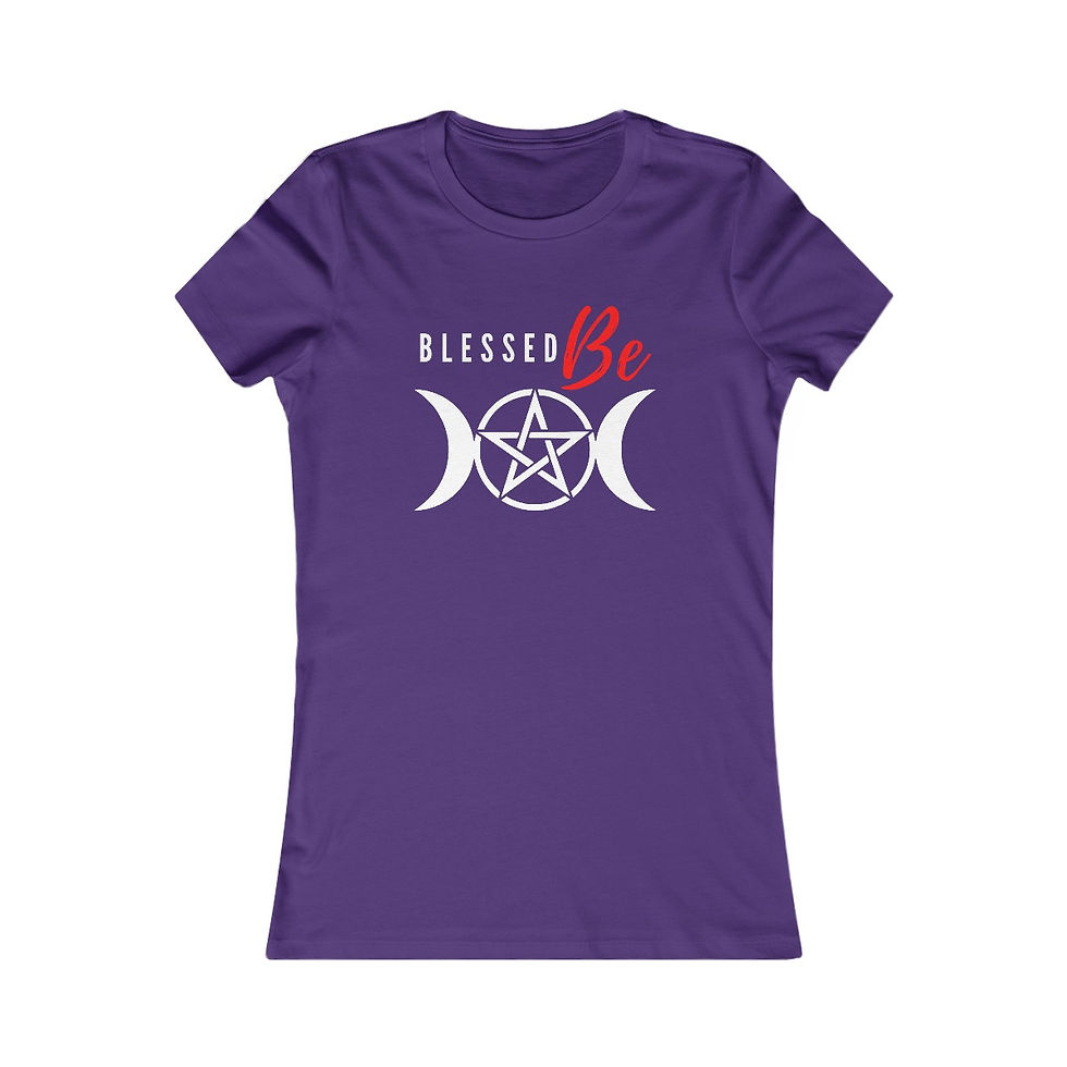 Thumbnail: Women's Blessed Be Pentagram Triple Moon Favorite Tee 