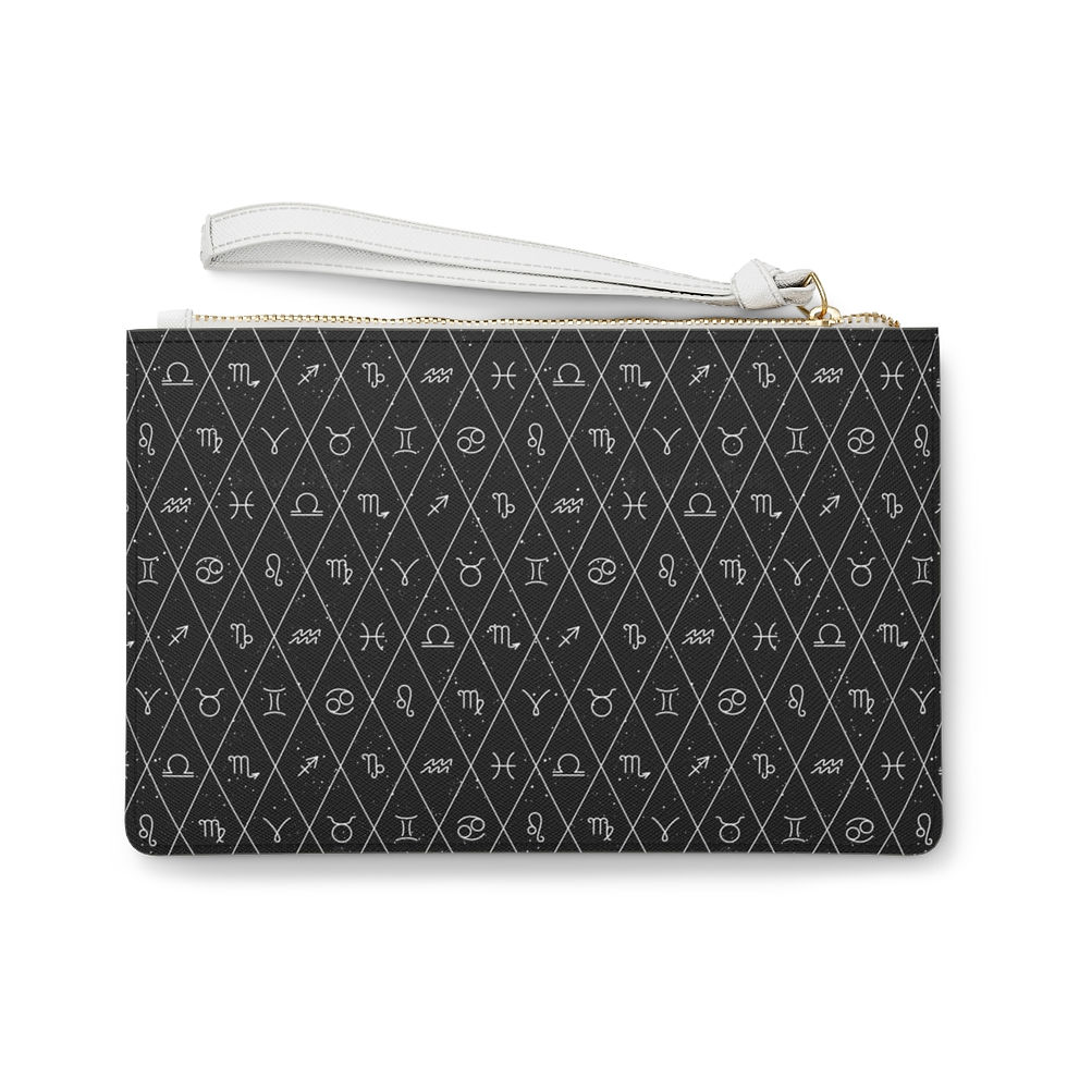 Thumbnail: Zodiac Diamond Vegan Leather Clutch Bag