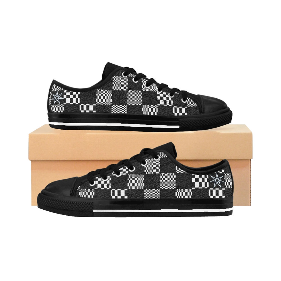 Thumbnail: Women's Sneakers | Black and White Check Septogram