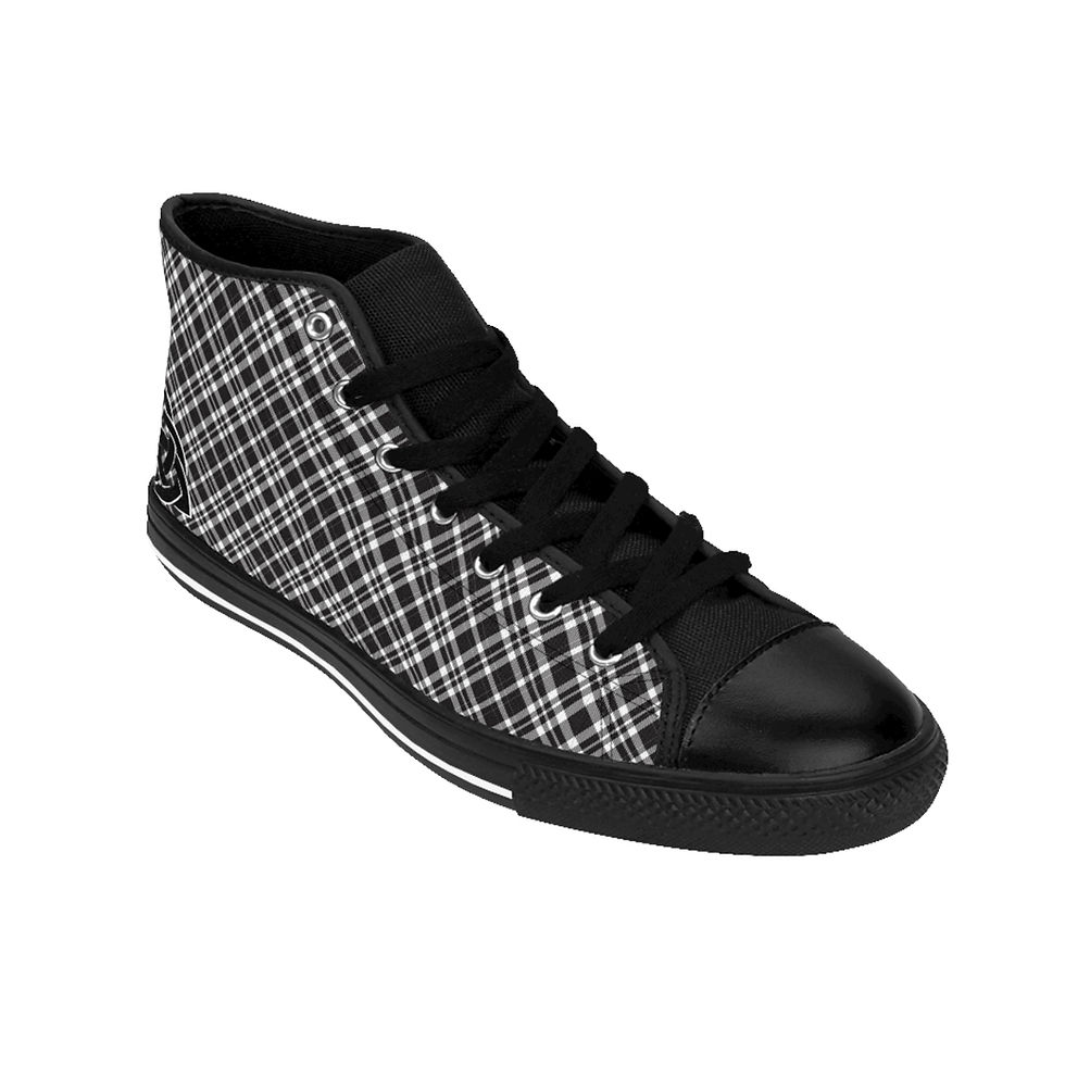 Thumbnail: Women's Black Plaid Triquetra High-top Sneakers