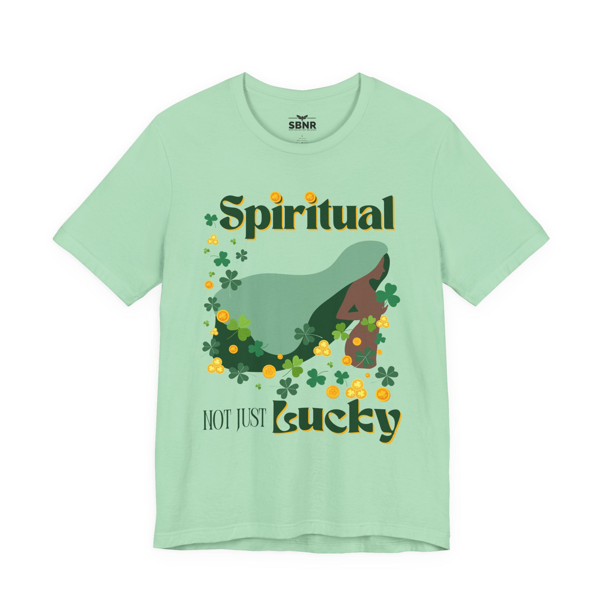 Spiritual Not Just Lucky Shamrock T-Shirt | Unisex Short Sleeve Tee | SBNR