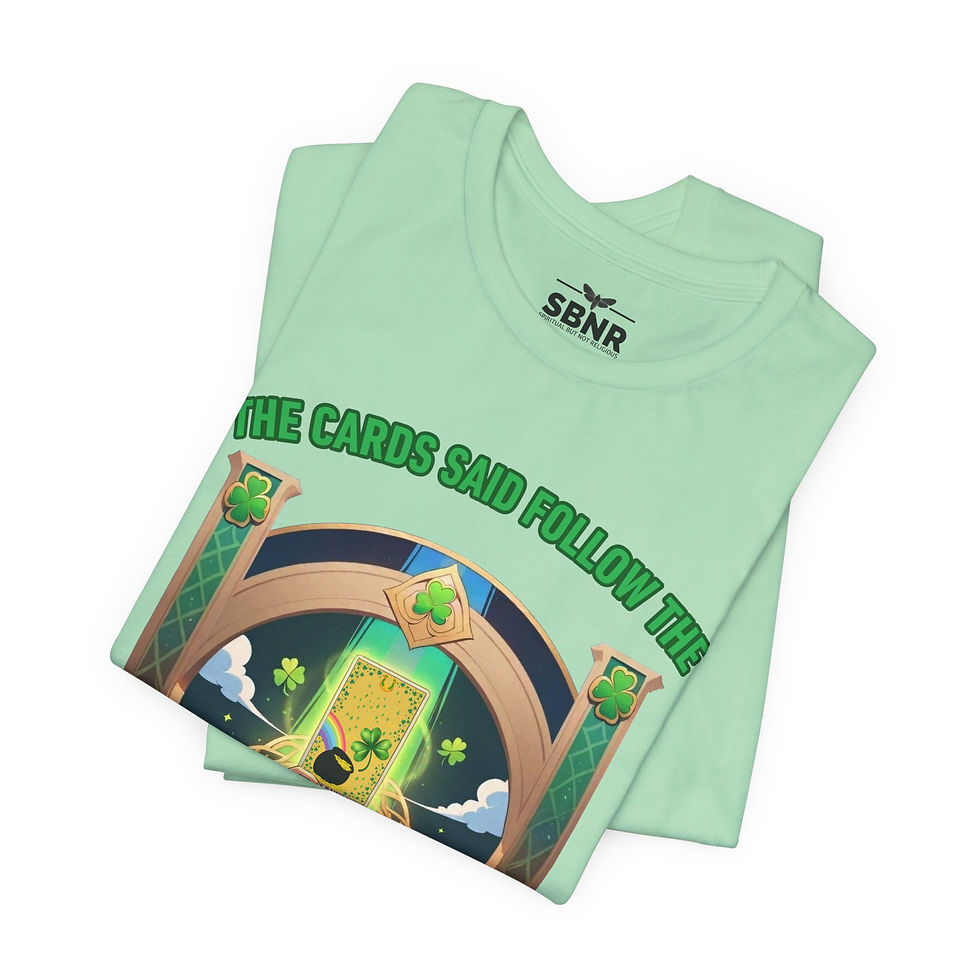Thumbnail: Follow The Rainbow Tarot Leprechaun Shirt | Funny Irish Tarot Reader T-Shirt 