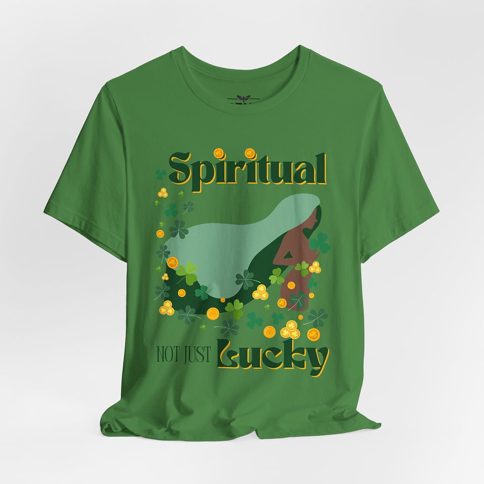 Thumbnail: Spiritual Not Just Lucky Shamrock T-Shirt | Unisex Short Sleeve Tee | SBNR