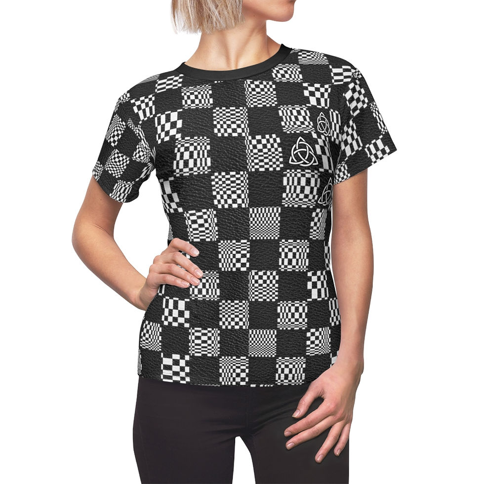 Thumbnail: Women's Black White Check Triquetra Tee