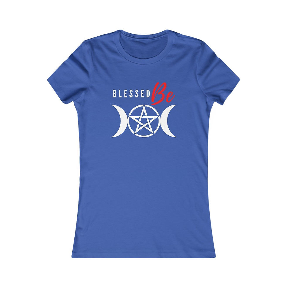 Thumbnail: Women's Blessed Be Pentagram Triple Moon Favorite Tee 