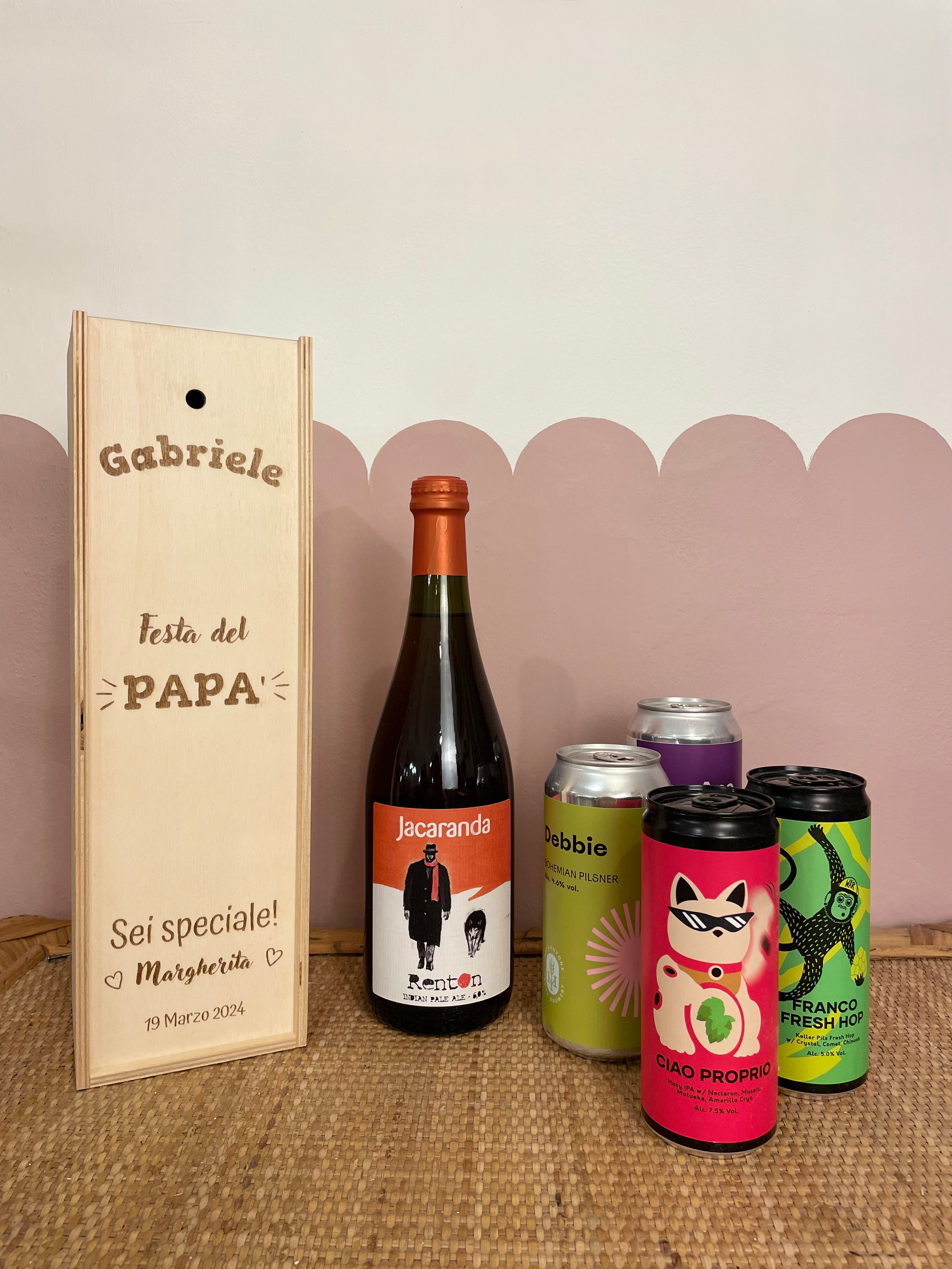 Box in legno porta bottiglia