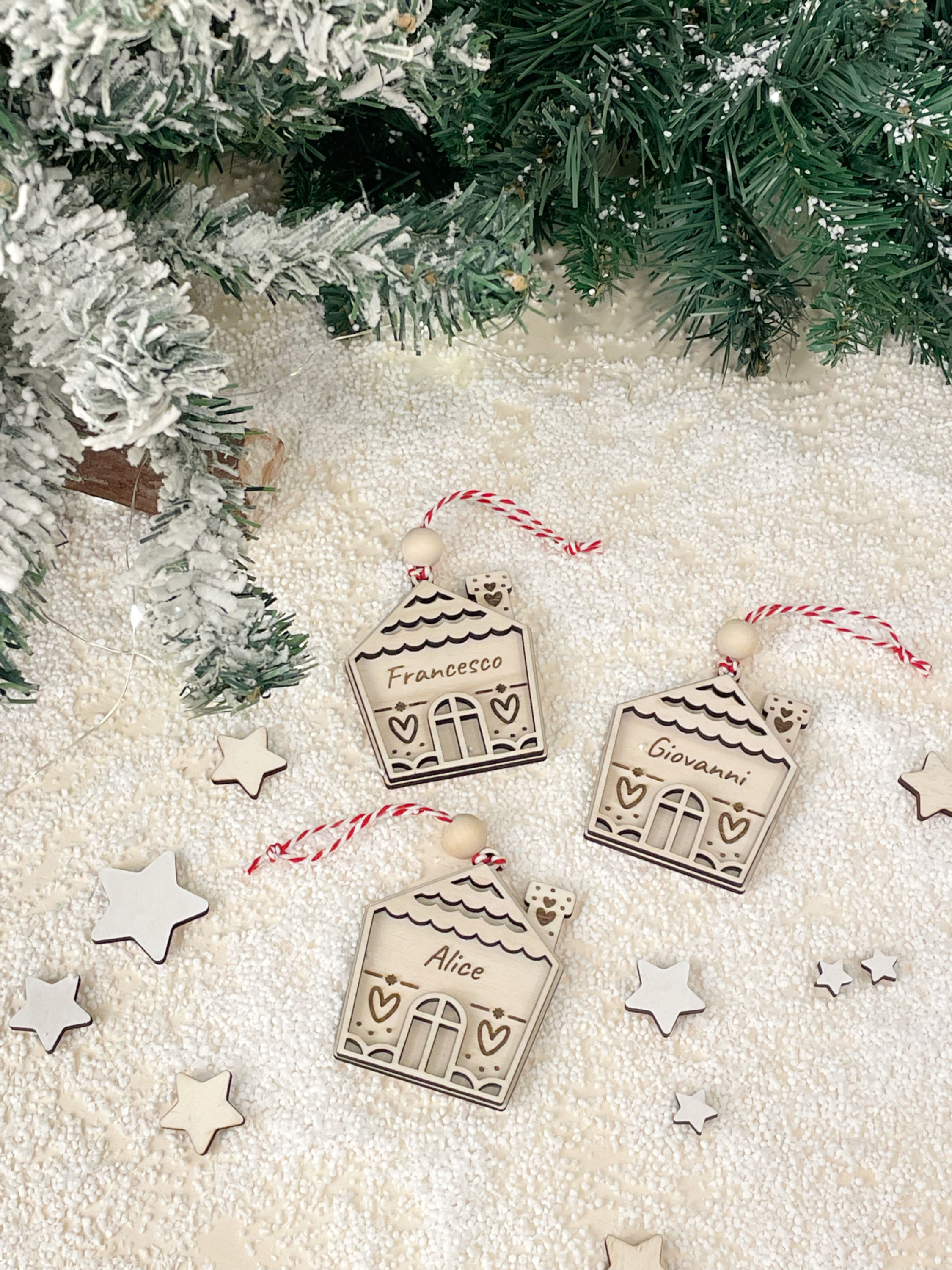 Pallina Casina di Pan di Zenzero con nome inciso