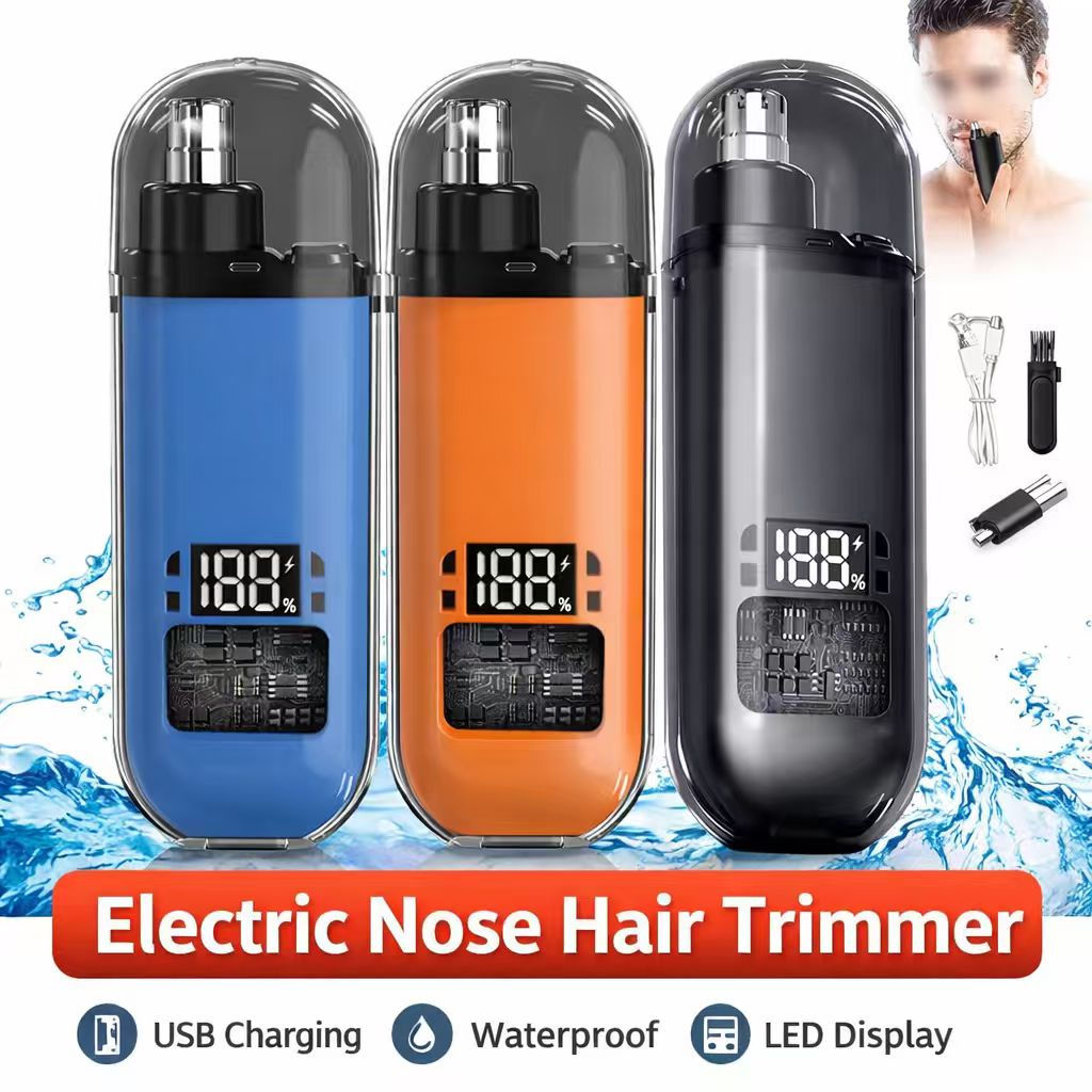Usb rechargeable nose and ear hair trimmer for men, mini portable electric clipp