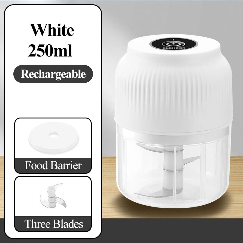 Miniatura: 250ml mini wireless usb rechargeable electric vegetable chopper garlic crusher f