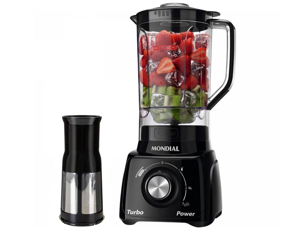 Mondial turbo power l-99 fb black blender com filter, 3 speeds, 550w - 110v