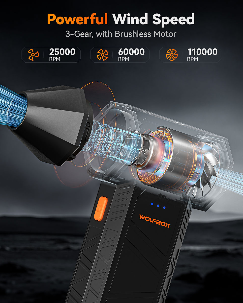 Miniatura: Wolfbox mf50 elétrico air duster air blower-110000rpm super power, recarregável
