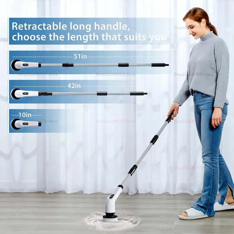 Miniatura: 9 in 1 cordless elétrico spin scrubber - à prova d'água