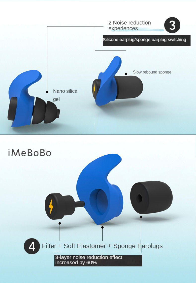 Miniatura: Noise-cancelling sponge earplugs mute sleep soundproof earplugs separate assembl