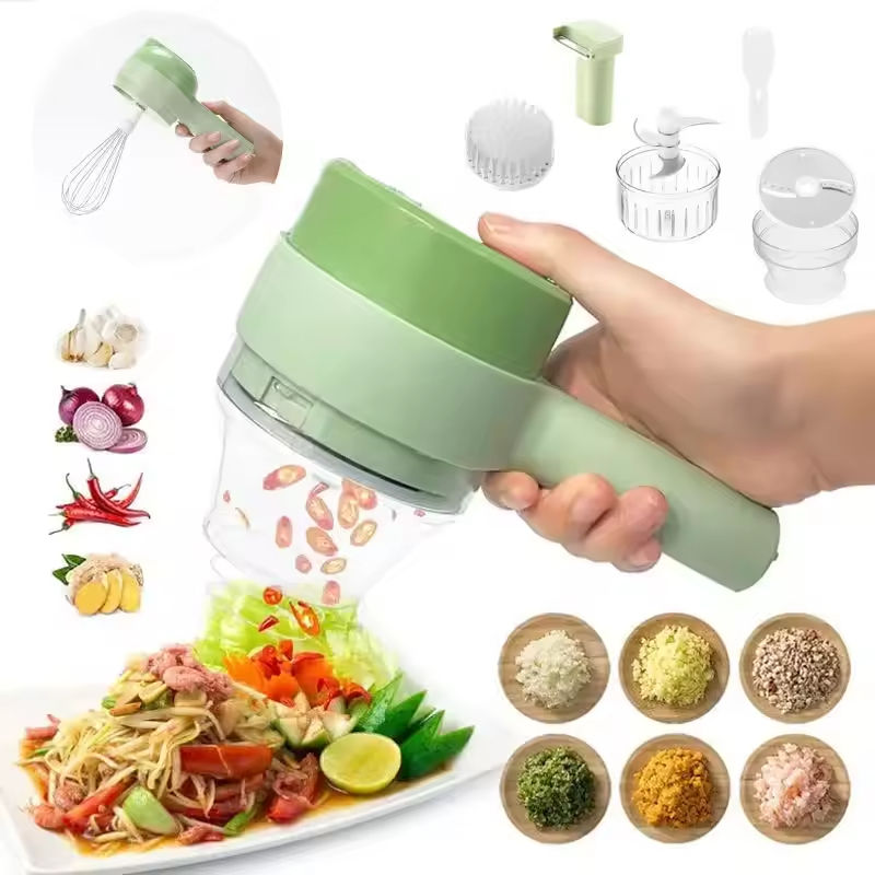 4 in 1 elétrico food processor vegetable cutter garlic masher sem fio grinder h