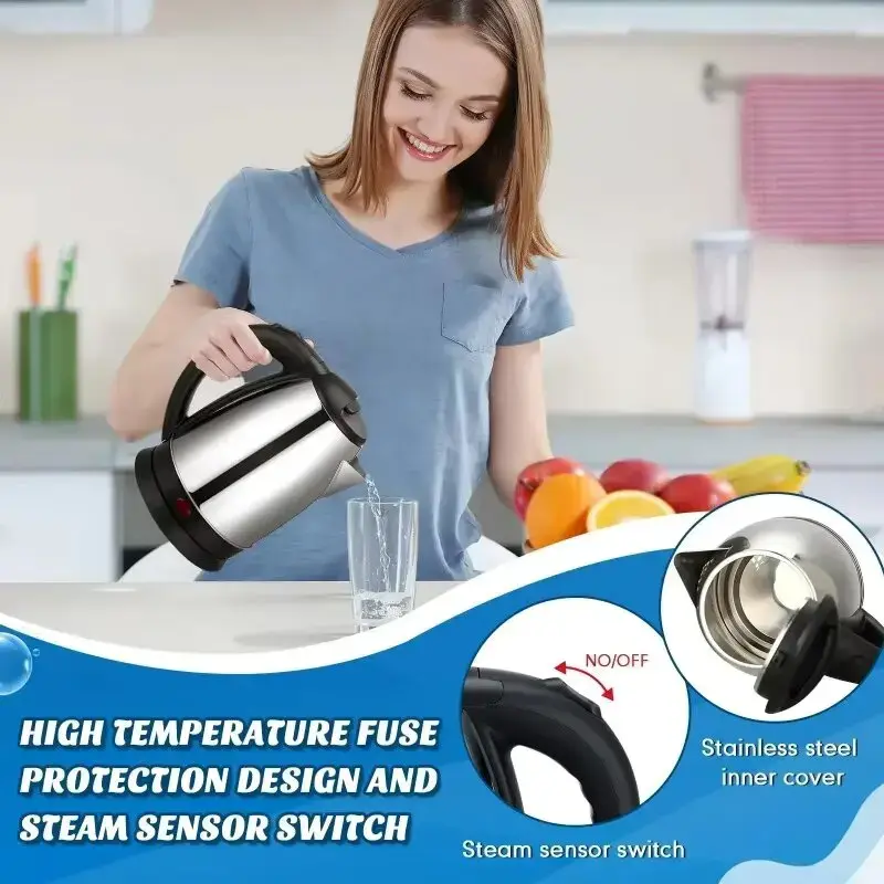 Miniatura: 2l food-grade stainless steel electric kettle fast boiling hot water heater, mul