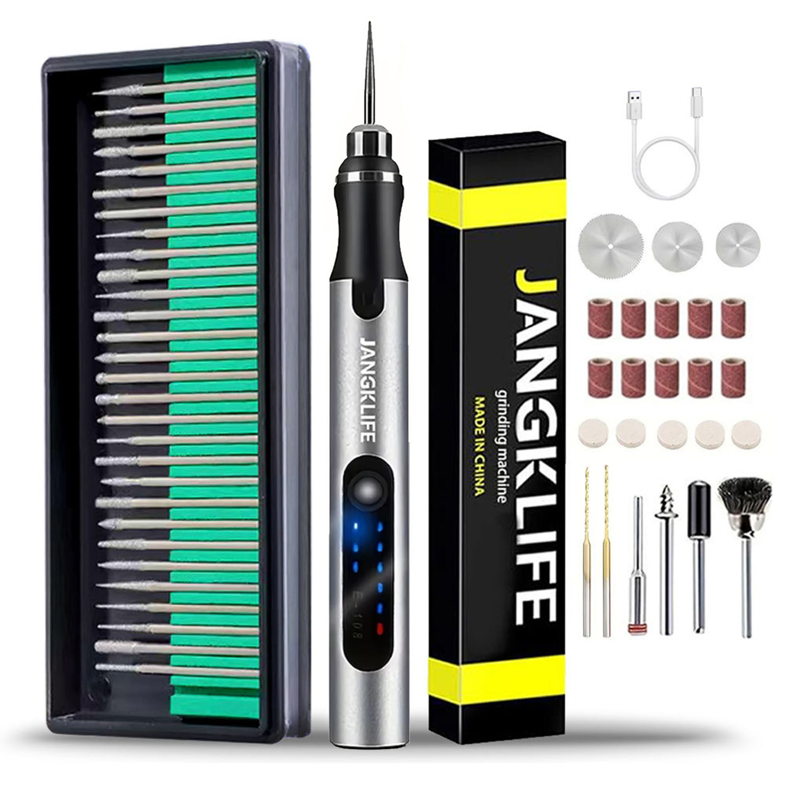 Jangklife usb cordless rotary tool kit woodworking engraving pen diy para