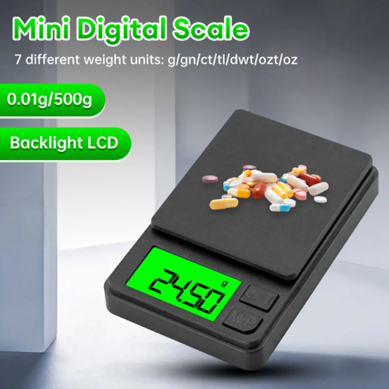 Miniatura: Precision pocket scale 1000g x 0.1g - digital gram, food, jewelry, ounces/grains