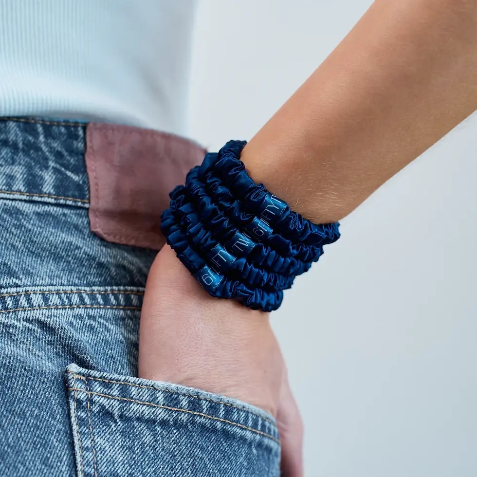 Thumbnail: Slim Silk Scrunchies - Skyfall