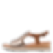 Marco Tozzi rose gold leather wedge sandal side view.