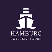 Logo Hamburg-exklusiv-tours schiff blau hintergund