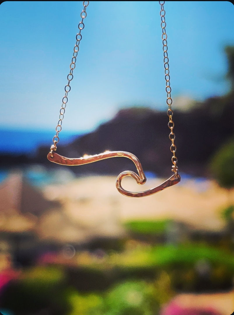 Thumbnail: 14 Karat Gold-filled Wave Bar Necklace