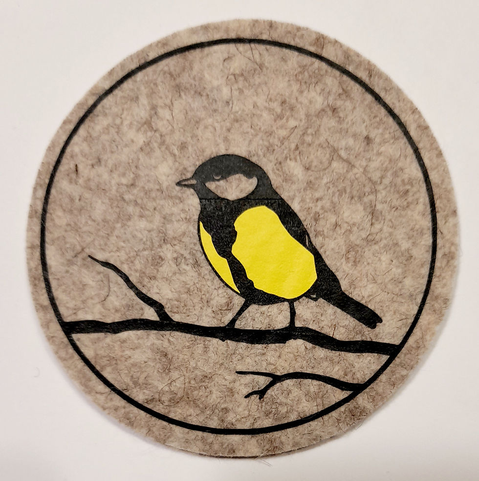 Miniaturbild: 6er Set Filzuntersetzer "Singvögel", beige