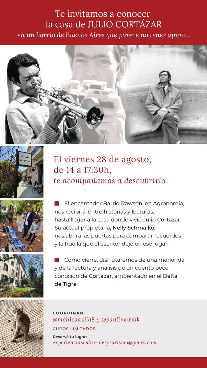 Agenden: viernes 28 de agosto vamos a conocer la casa de Julio Cortázar