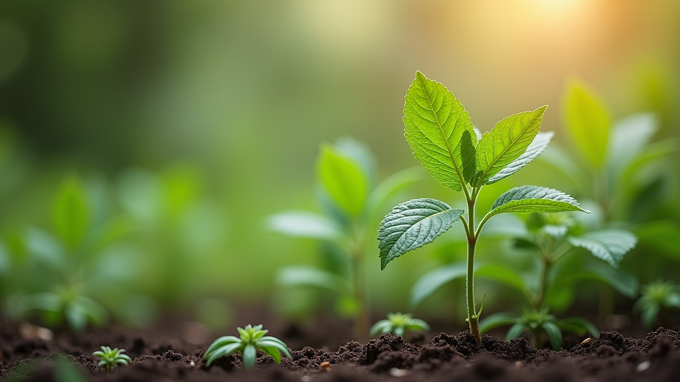 Eye-level view of a garden with healthy plants after pest control