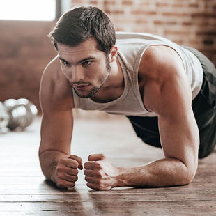 Man in plank position