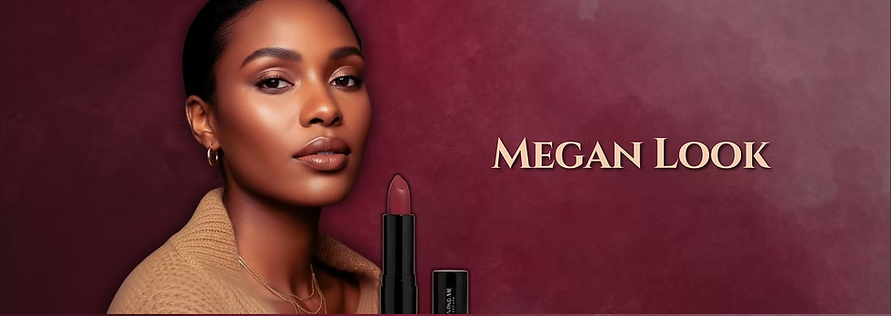 A lady showcasing Megan Lipstick