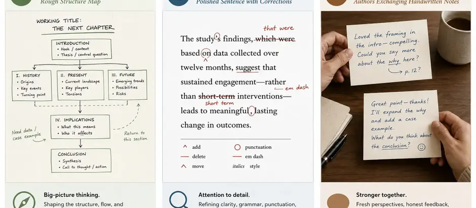 Developmental Editor vs Copy Editor vs Critique Partner