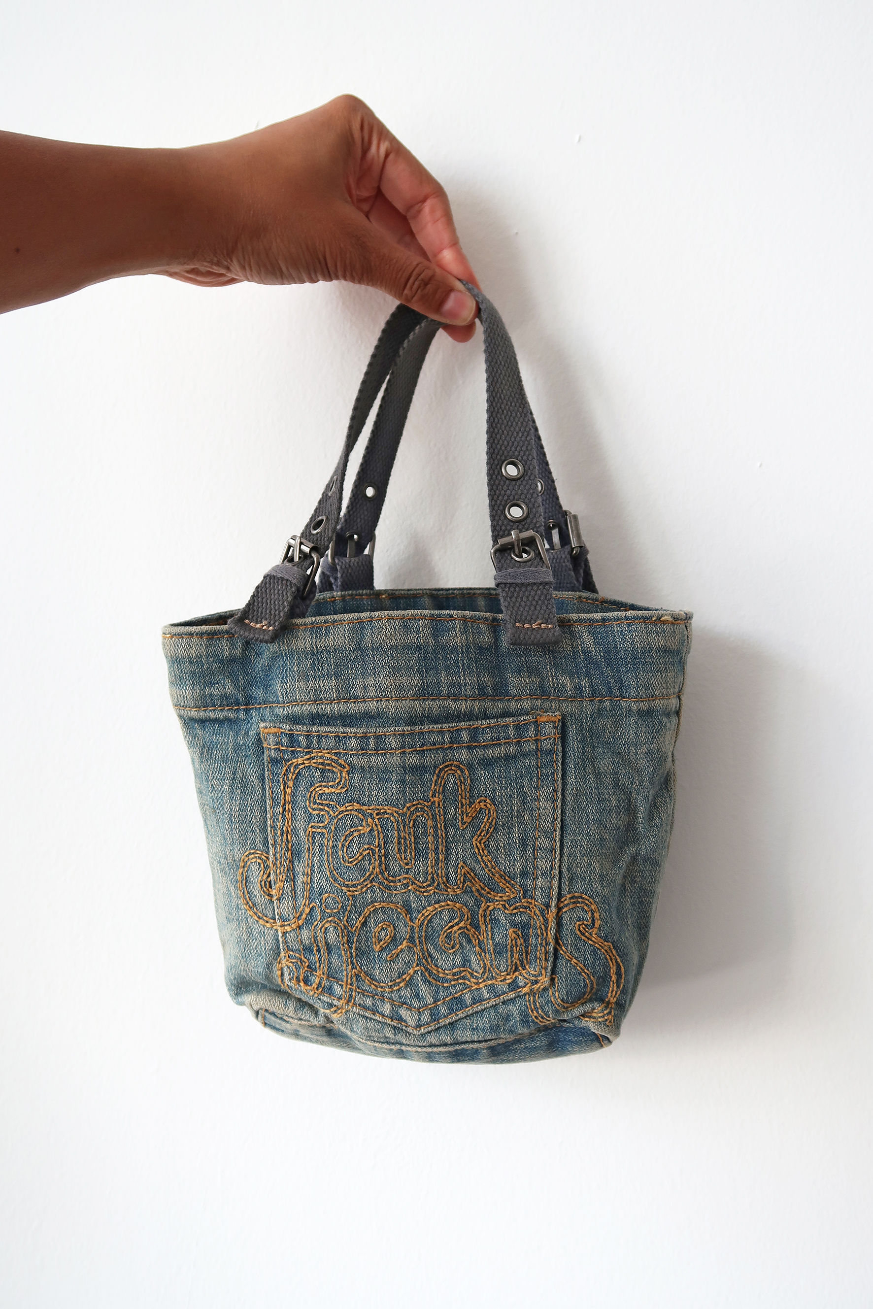 Vintage Y2K 'French Connection' mini denim grab bag.