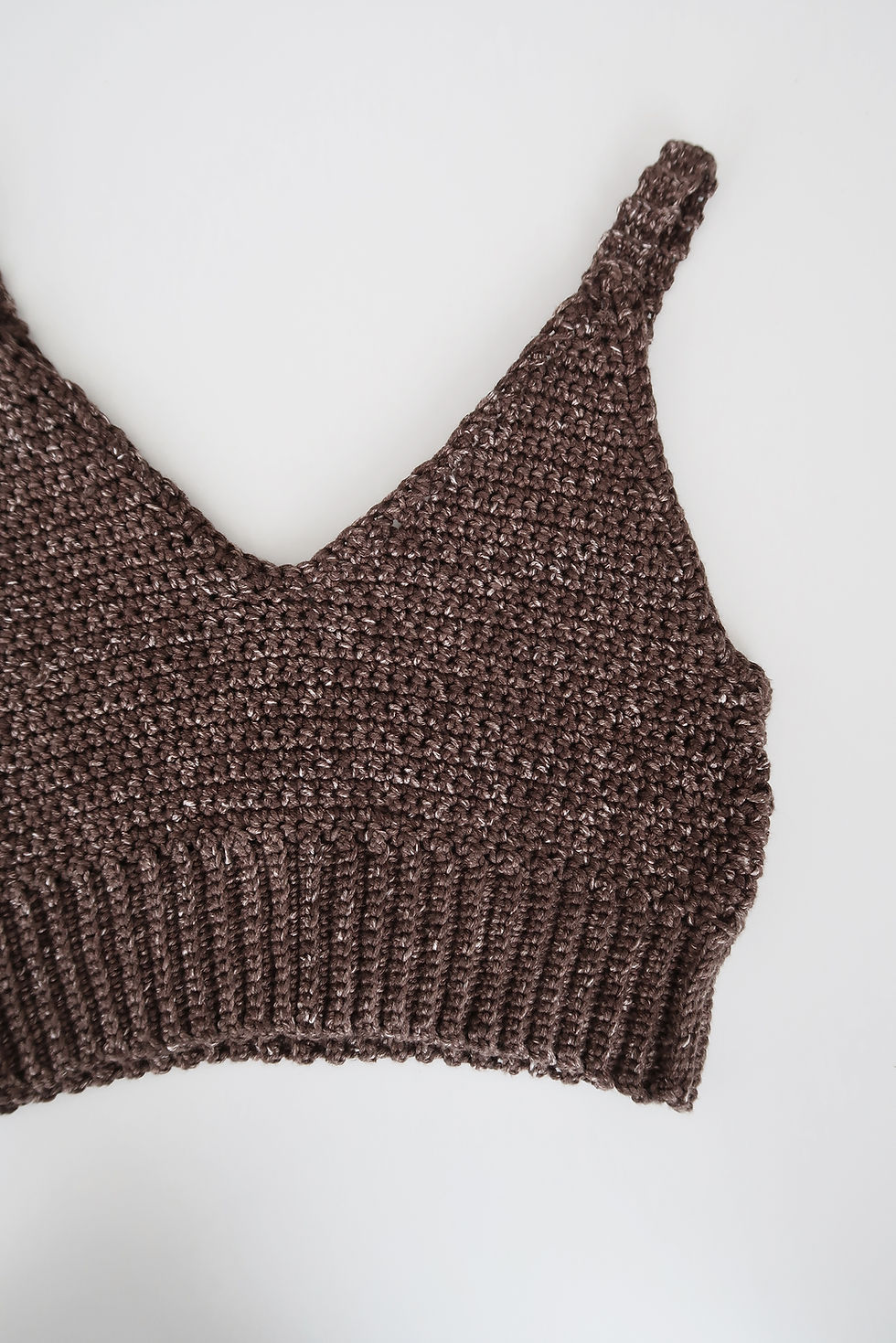Thumbnail: Vintage knit cami crop top in brown. UK 4.