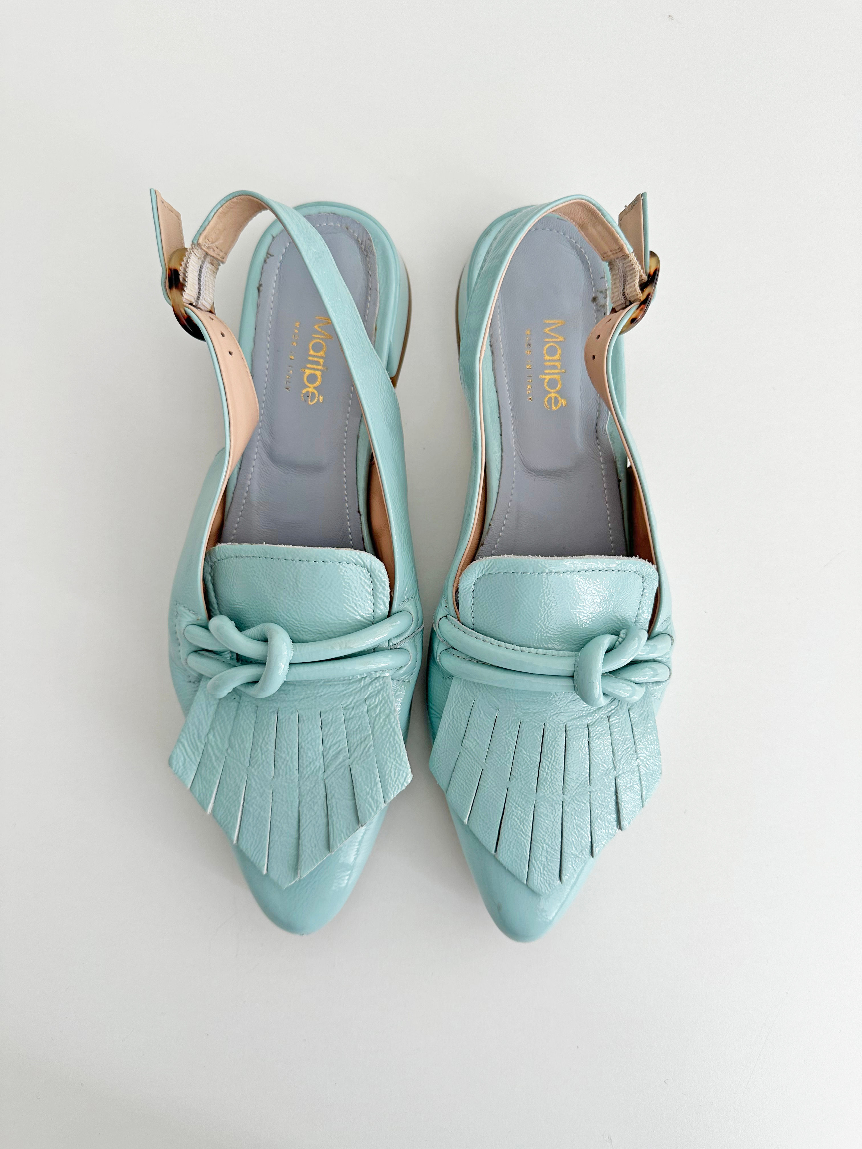 Preloved Maripe pastel blue sling pumps. UK 6.