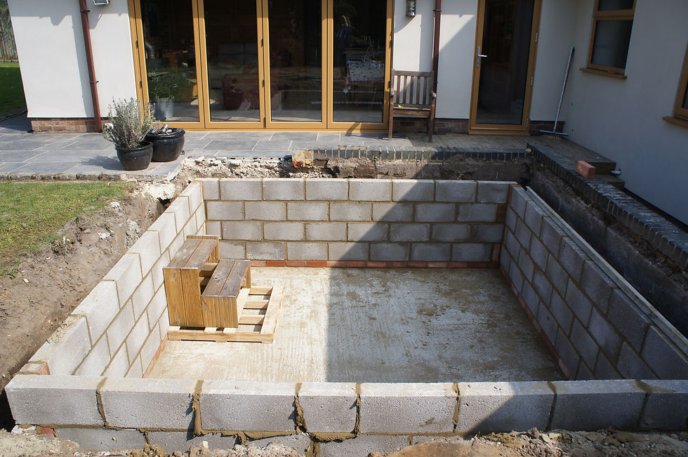 Creating a sunken hot tub space