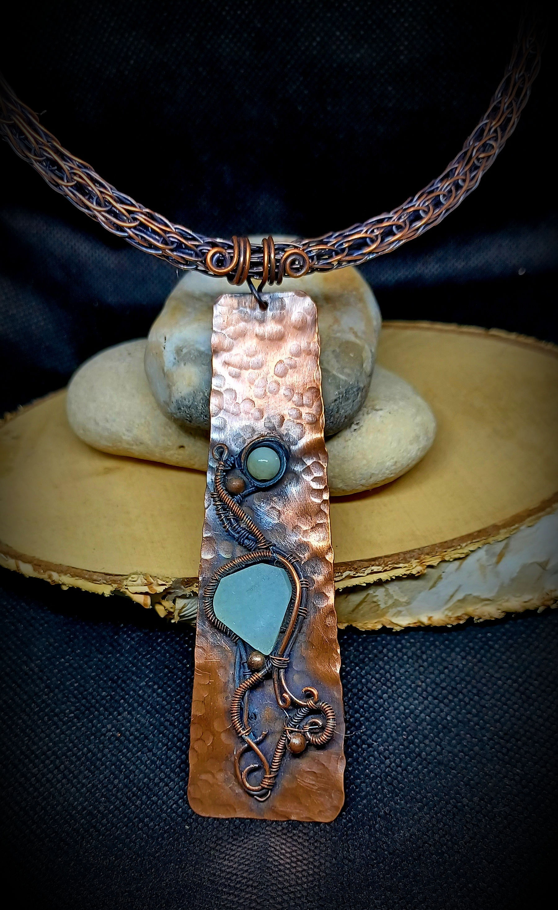 Viking torque with aquamarine