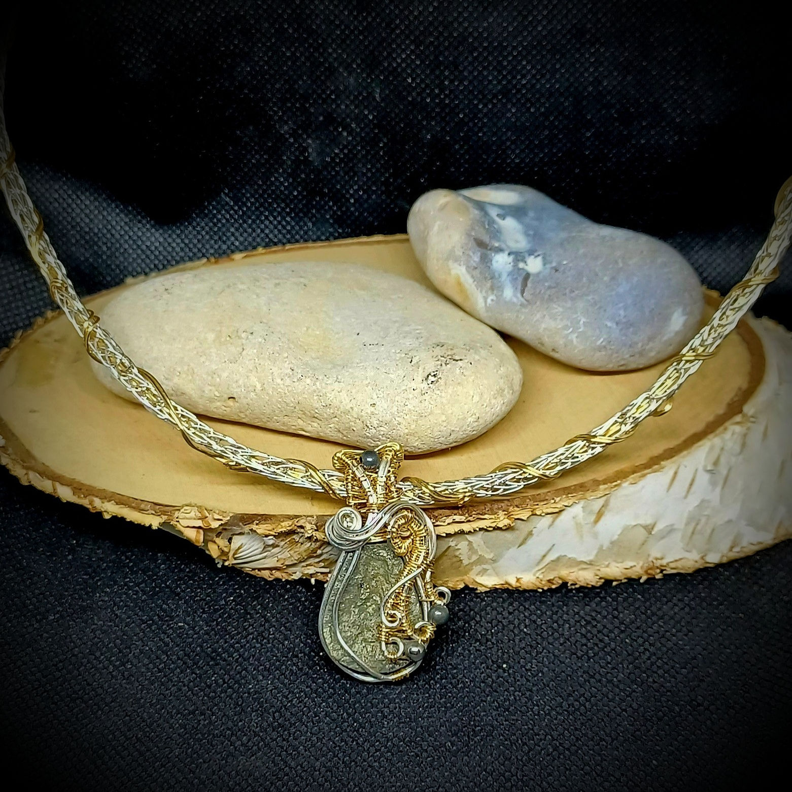 druzy agate viking torque