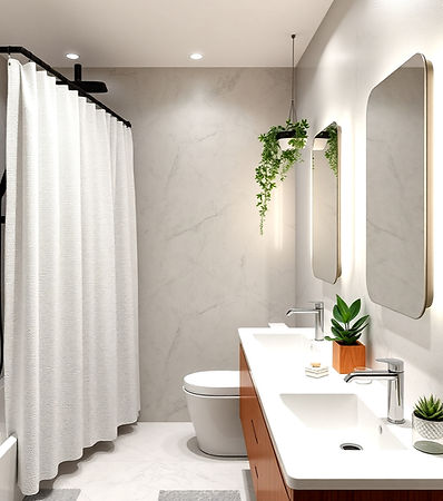 Transform your bathroom into a peaceful retreat that practically cleans itself
