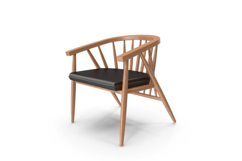MAARCOM Modern Mango wood Chair with Armrest