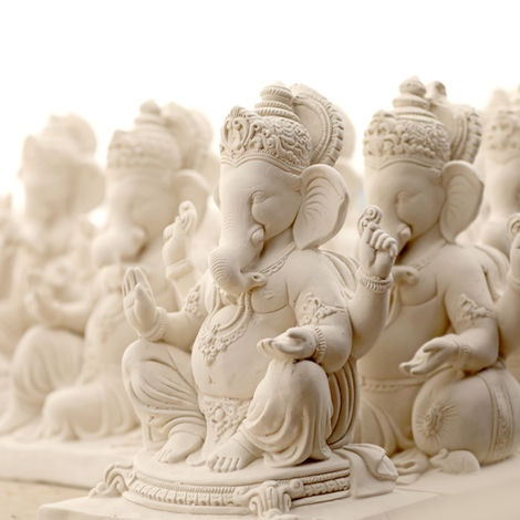 MAARCOM Marble Dust Resin Ganesha Statue Home Decor Handicraft